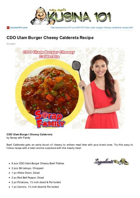 Cdo Ulam Burger Recipe Jennylyn Mercado - Burger Poster