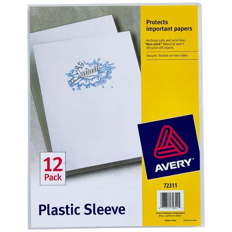 Avery Plastic Document Sleeves, 12 Clear Sleeves (72311) - Walmart.com ...