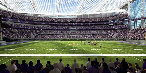 The new U.S. Bank Stadium is an enclosed stadium that almost feels like ...