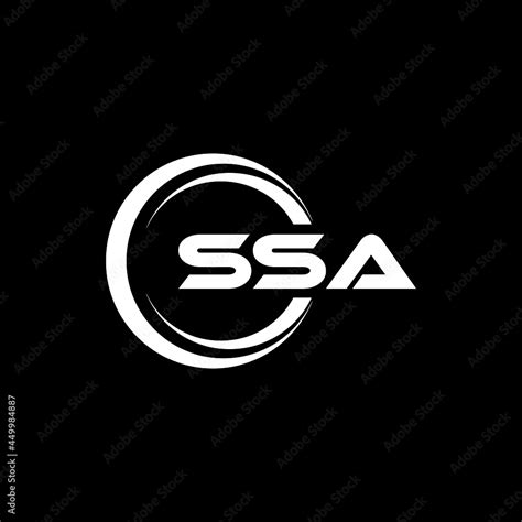 SSA letter logo design with black background in illustrator, vector logo modern alphabet font ...