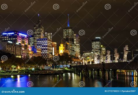 The City Night View of Melbourne Editorial Stock Photo - Image of madern, night: 277273023