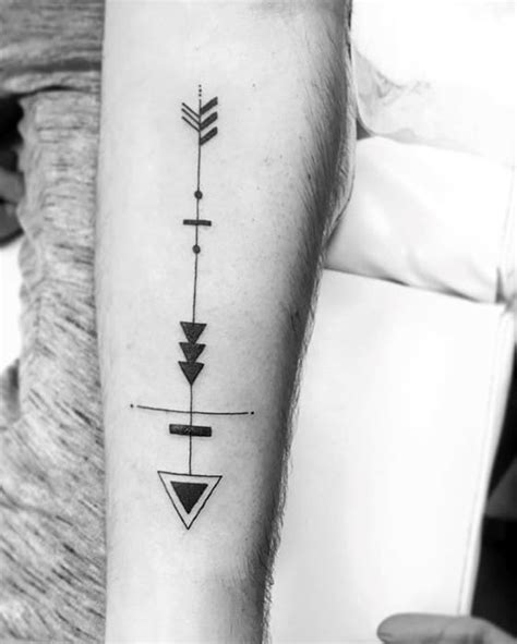 40 Geometric Arrow Tattoo Designs For Men - Sharp Geometry Ideas