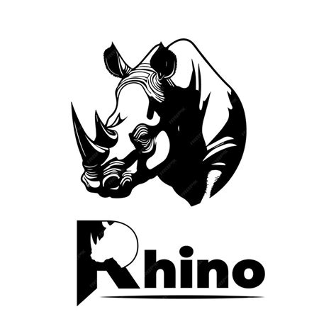 Premium Vector | Black and white rhino shaped logo template