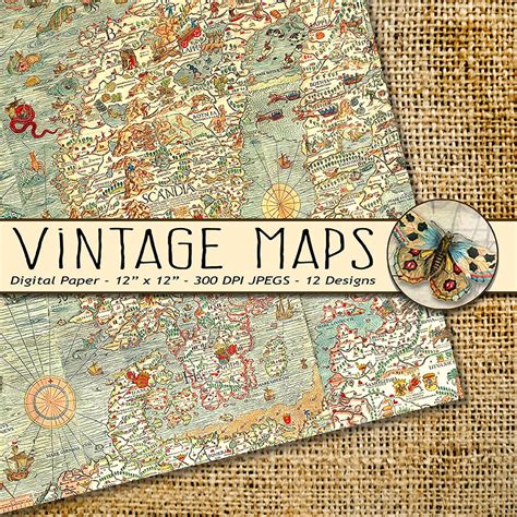 Vintage Maps Digital Paper Old World Maps Old Vintage | Etsy