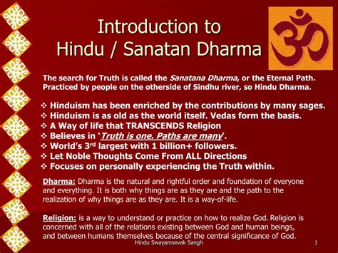 PPT - Introduction to Hindu / Sanatan Dharma PowerPoint Presentation ...