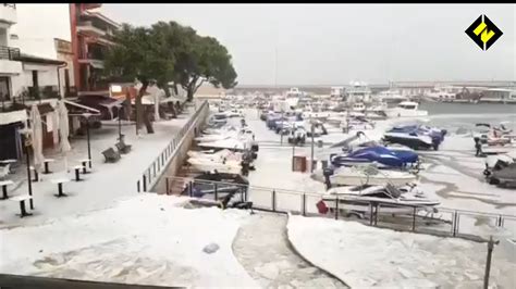 Extreme weather! 🌧️ Heavy hail hit Mallorca, Cala Ratjada. Hundreds of houses were damaged - YouTube