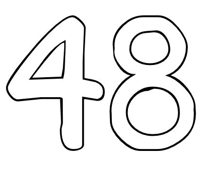 number 48 coloring page - Clip Art Library