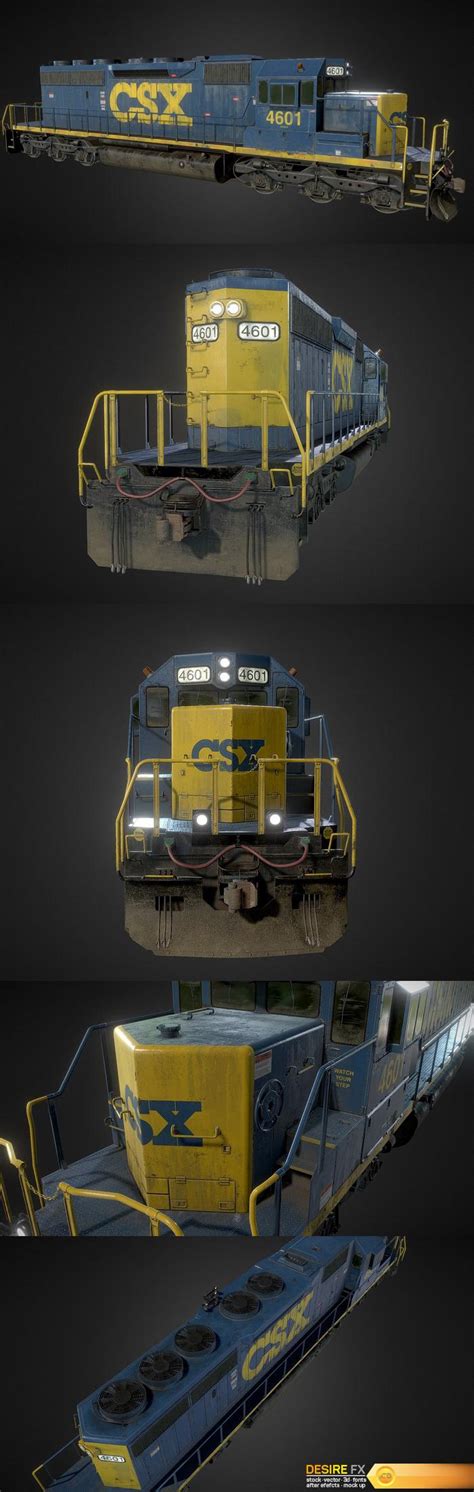 Desire FX 3d models | Electro-Motive Diesel SD40-2 Locomotive