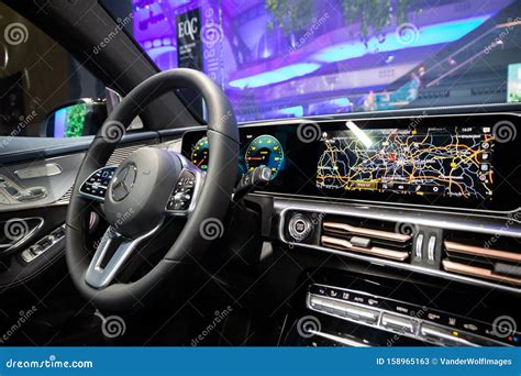 Interior Dashboard View of the Mercedes Benz EQC 400 Electric SUV Car Editorial Stock Photo ...