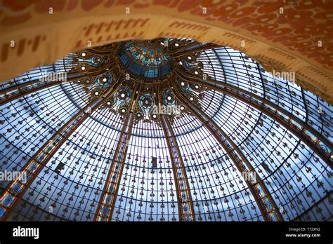 Beautiful interior architecture of the Galeries Lafayette in the city ...