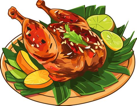 Inasal na manok or grilled chicken dish illustration, Filipino traditional food 23870080 PNG