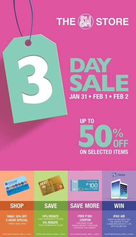 The SM Store (North Edsa, Sucat, Rosario & Lanang Premier) 3-Day Sale ...