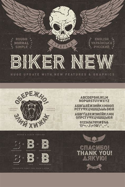 Biker Font #75282 - TemplateMonster | Fonts, Font setting, Biker