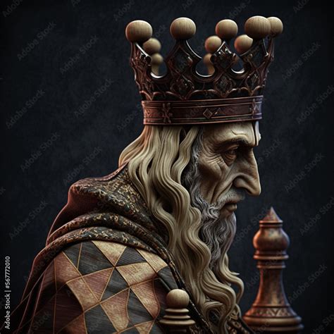 King of kingdom with king chess standing first on chess board concepts challenge or battle ...