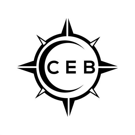 CEB abstract technology circle setting logo design on white background. CEB creative initials ...