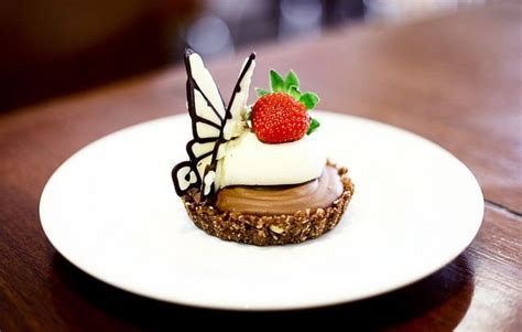 Chocolate tarte garnished with butterfly No Bake Desserts, Just ...