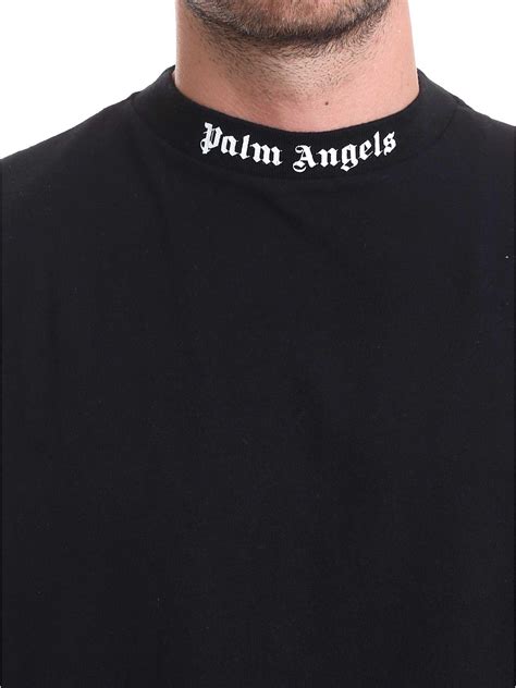 Palm Angels Cotton Oversize T-shirt In Black With Logo Prints for Men ...