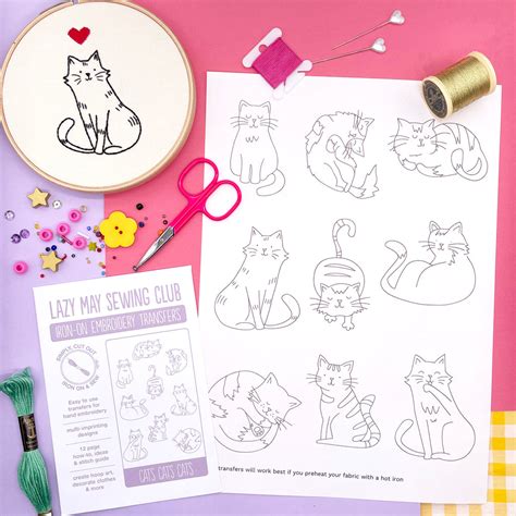 Iron-On Embroidery Patterns - Easy to use transfers from hand embroidery – Lazy May Sewing Club