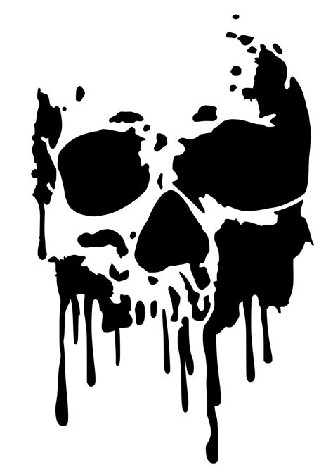 High Detail Dripping Skull Airbrush Stencil - Free UK Postage | Skull stencil, Skull silhouette ...