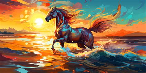 Beautiful horse at sunset painting 3 Digital Art by Margaret Wiktor - Fine Art America