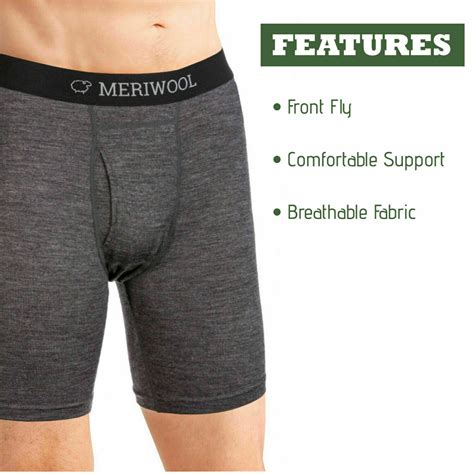 MERIWOOL Merino Wool Men’s Boxer Brief Underwear – Choose Your Color | eBay