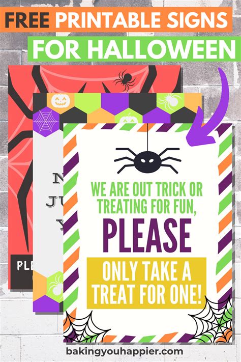 Please Take One Candy Halloween Signs - Baking You Happier