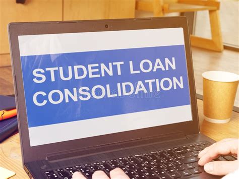 Student Loan Consolidation is Shown on the Conceptual Business Photo Stock Image - Image of ...