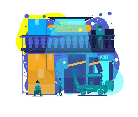 Warehouse concept vector illustration. Flat design of warehouse and ...