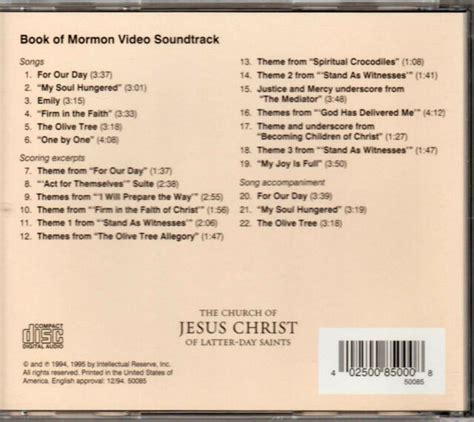 BOOK of MORMON Video SOUNDTRACK on a CD of LDS CHRISTIAN Gospel ...