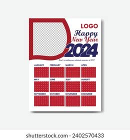 New Year Calendar Design 2024 Graphic Stock Vector (Royalty Free) 2402570433 | Shutterstock