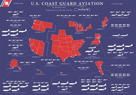 U.S. Coast Guard Districts and Air Stations by tabasco-habanero #usa #map | Coast guard, Coast ...