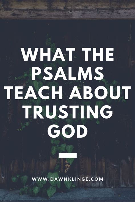 What the psalms teach about trusting god – Artofit