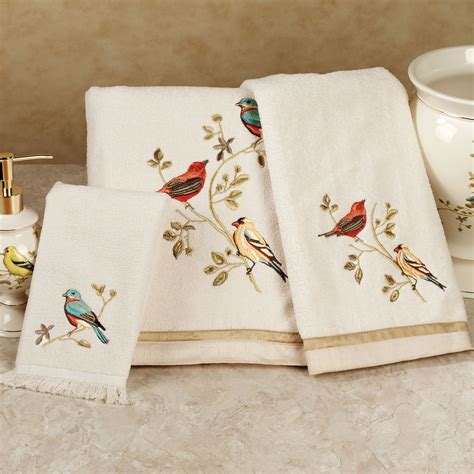 Gilded Bird Embroidered Bath Towel Set | Embroidered bath towels, Embroidered towels, Towel set