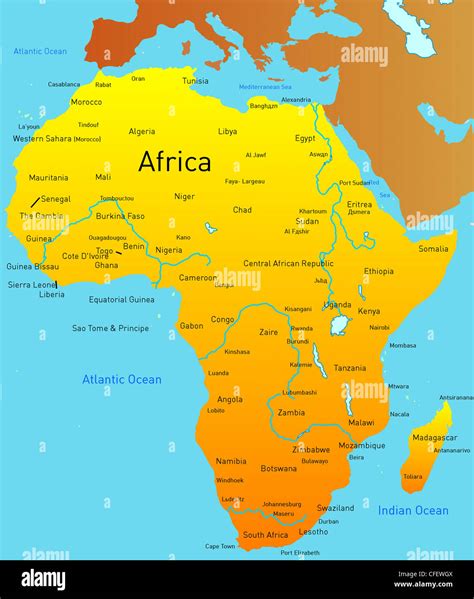 Abstract map of africa continent Stock Photo - Alamy