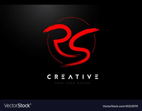 Red rs brush letter logo design artistic Vector Image