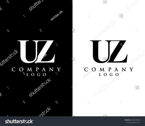 Uzzu Modern Logo Design Black White Stock Vector (Royalty Free) 1286578963