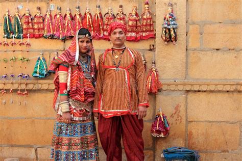 Rajasthani Couple Dressed Up In Traditional Costume Editorial Image ...