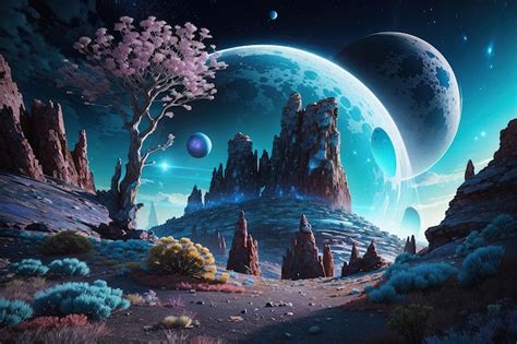 Premium AI Image | Alien Planet landscape