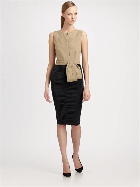 Donna Karan New York Bicolor Dress in Black (coal) | Lyst