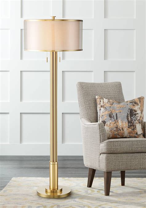 Possini Euro Granview Brass 70 1/2" Tall Floor Lamp with Double Shade - #39R87 | Lamps Plus ...