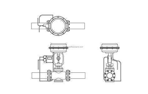 Pneumatic Control Valve, AutoCAD Block - Free Cad Floor Plans