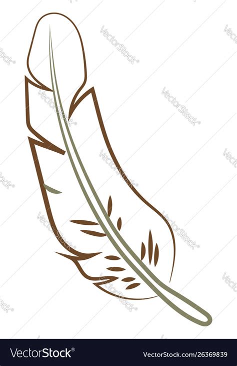 Feather drawing on white background Royalty Free Vector