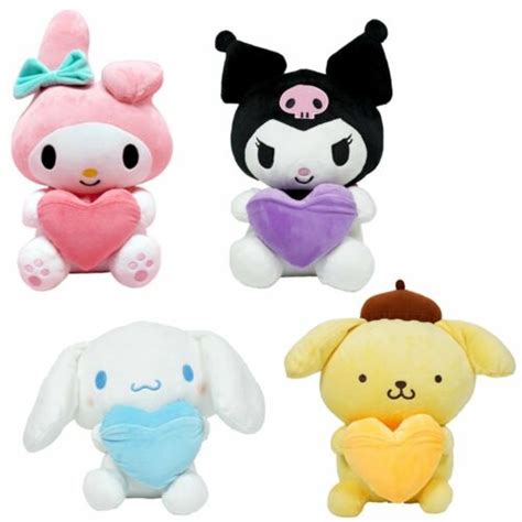 Sanrio Characters My Melody Kuromi Cinnamoroll Pompompurin Heart Plush | eBay