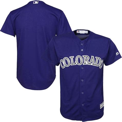 Colorado Rockies Majestic Alternate Youth Official Cool Base Jersey - Purple - Fanatics.com