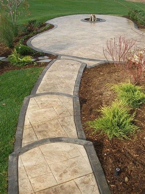 91 Flagstone Walkway Ideas #WalkwayIdeas | Stamped concrete walkway ...