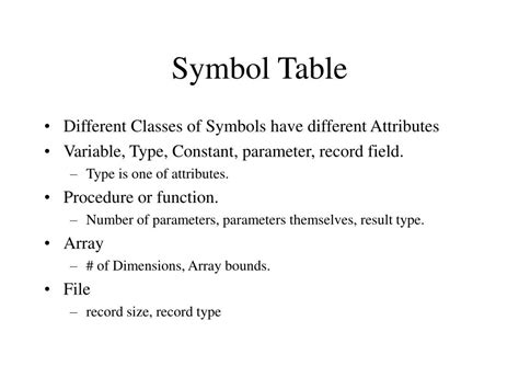 PPT - Symbol Table Construction PowerPoint Presentation, free download - ID:5508775