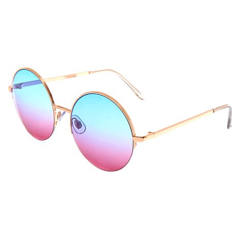 Blue Tinted Round Sunglasses | Claire's US