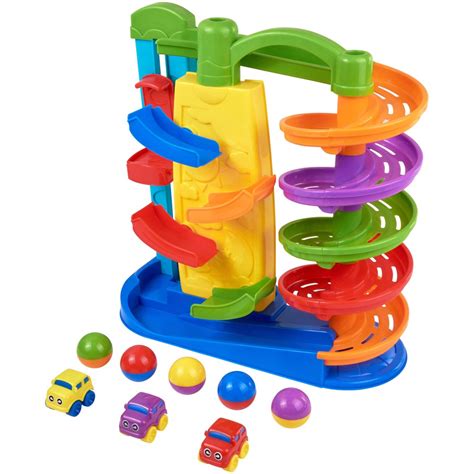 Kid Connection 9 Piece Multicolor Rolling Ramp Toy with Cars and Balls - Walmart.com - Walmart.com