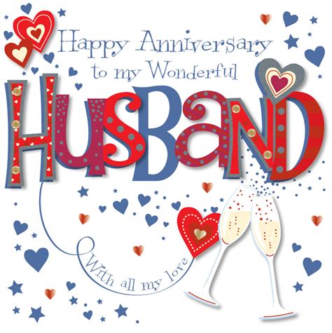 Wonderful Husband Happy Anniversary Greeting Card | Cards | Love Kates