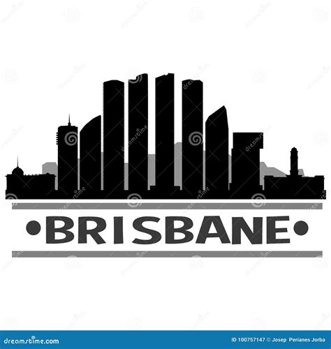 Brisbane City Skyline Golden Silhouette. Vector Illustration ...